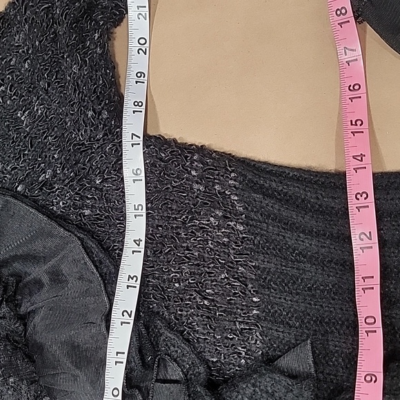 Cecico Size M Black Victorian Crochet Cardigan Gothic Steampunk Knit Sweater - Picture 9 of 16